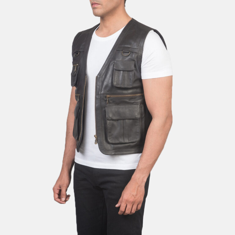Mens Safari Brown Leather Vest_3699-3-1618225106467